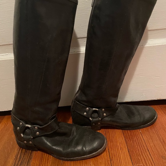 Black Veronica Harness Tall boots, black, size 8.5B - Picture 1 of 5
